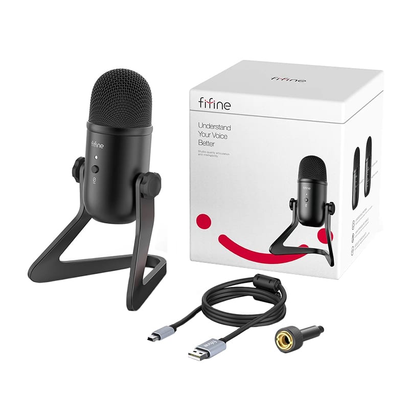 Fifine K678 Broadcasting Uni Directional Cardioid Studio Condenser Microphone Black