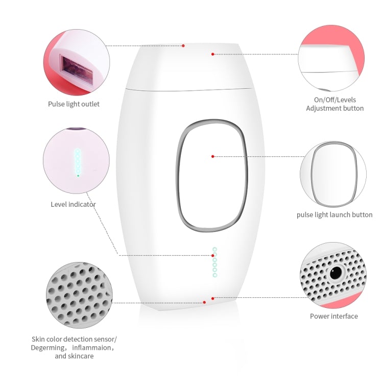 Professional Permanent 600000 Flash IPL Painless Laser Hair Removal Equipment Specification AU Plug Black